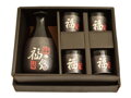 Pan Asia Set na sake šedo-čierny so znakmi (pre 4 osoby)